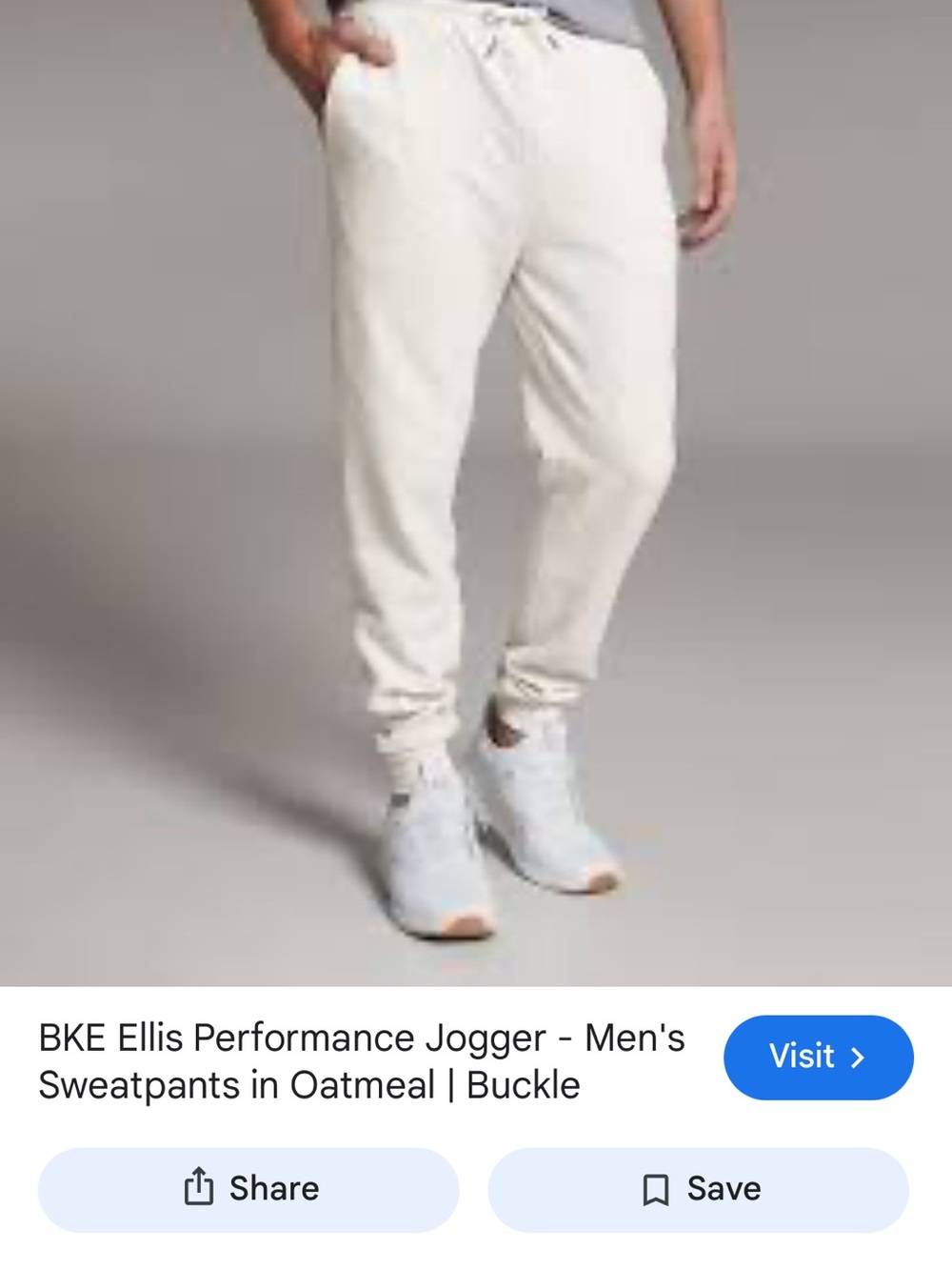 BKE Men's Jogger Sweatpants in Oatmeal